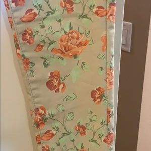 Floral denim skinny jeans